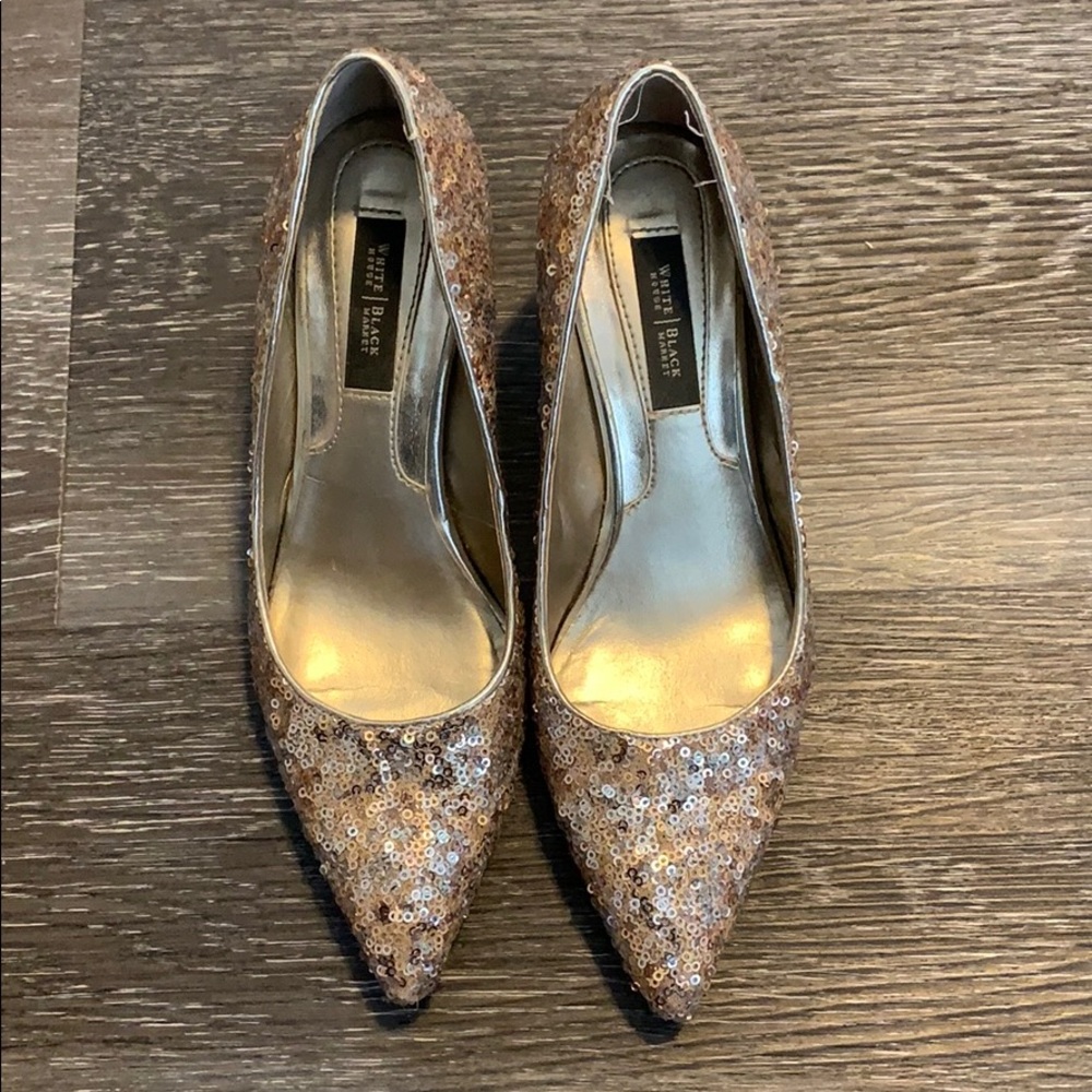 White House Black Market Gold Shoes